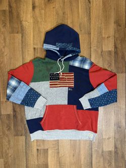 Polo Ralph Lauren Vintage Dry Goods Patchwork Hoodie Size 2X