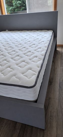 Newer Queen Ikea Malm Bed Frame with MyPillow Mattress