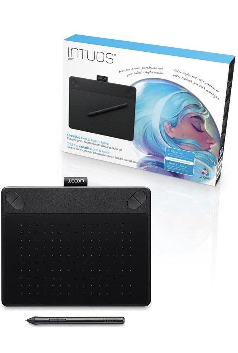 Wacom Black Small Intuos Digital Art Creative Pen and Touch Tablet CTH-490