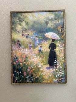Large Framed Impressionist Style Canvas Print