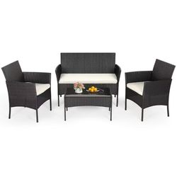  4-Piece Patio Furniture Set | Outdoor Wicker Furniture $100