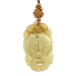 Very Vintage Jadeite Carved Pendant