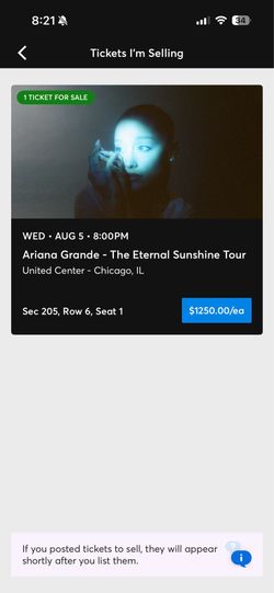ariana grande concert ticket