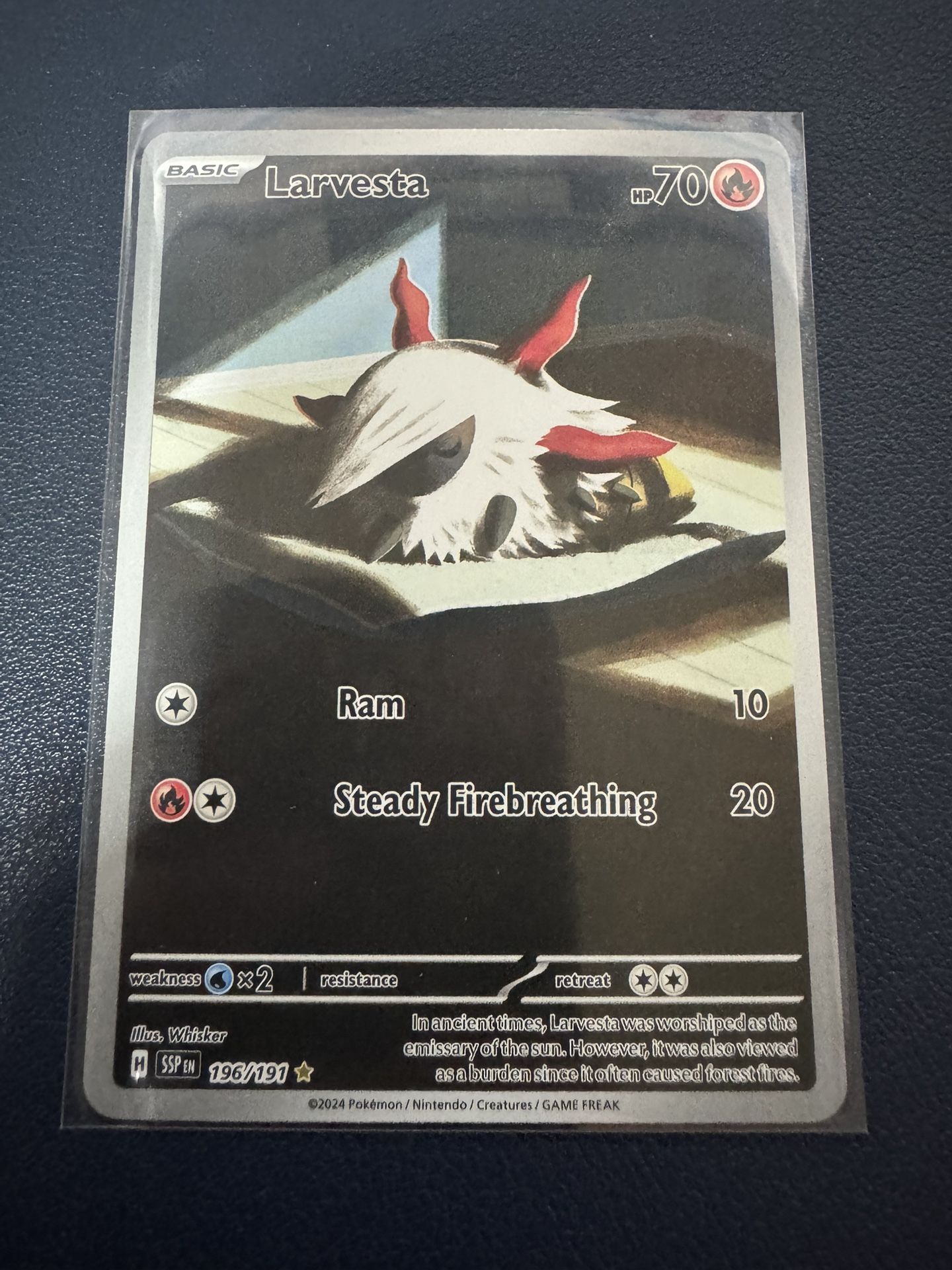 Pokemon Larvesta Illustration Rare #196/191 Surging Sparks