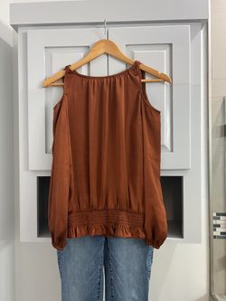Women’s Beautiful Rust Long Sleeve Blouse