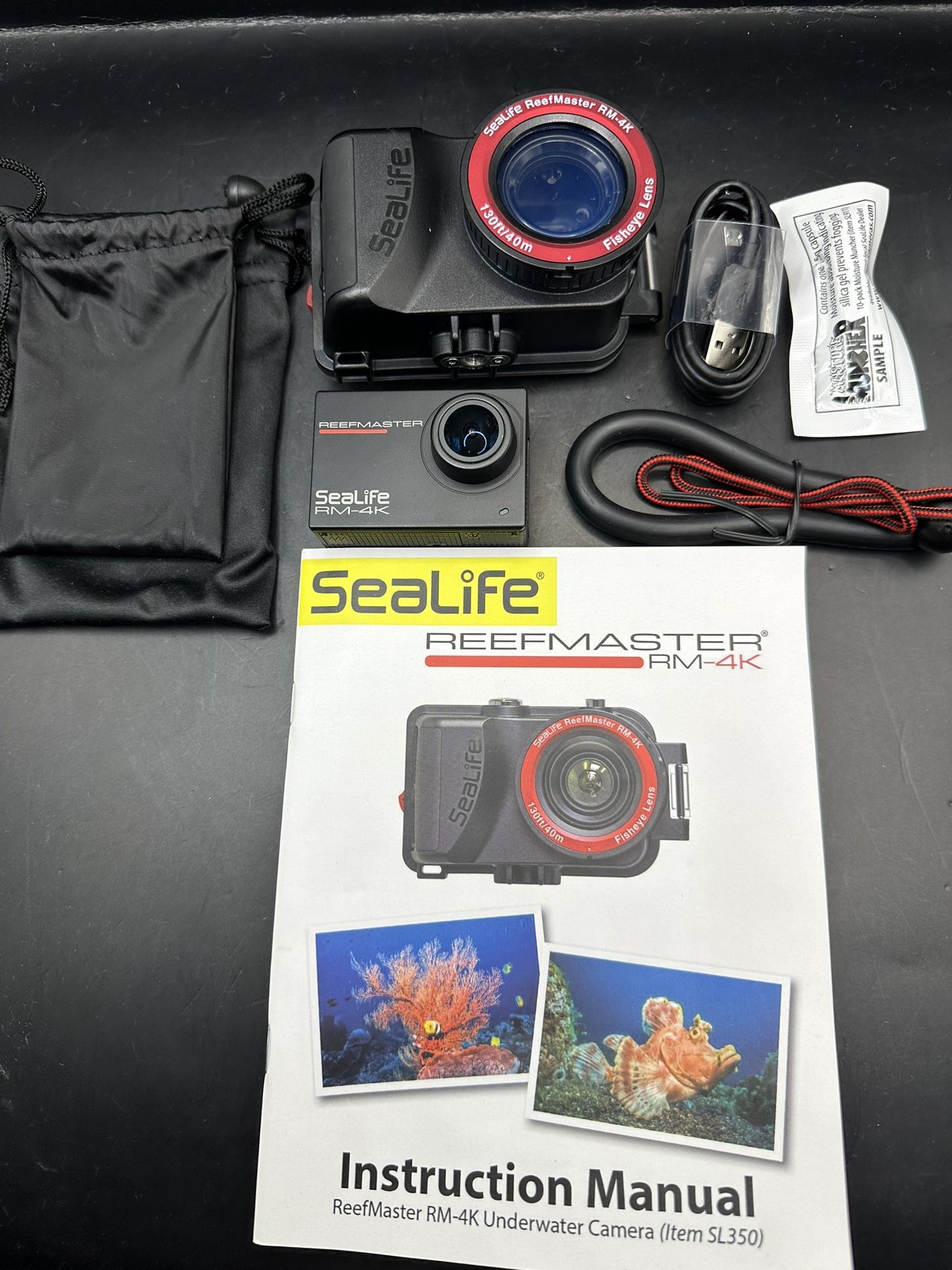 SEALIFE ReefMaster RM-4K Underwater Camera (SL350) W Box,Missing Li-ion Battery*