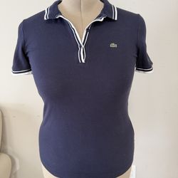 Lacoste Women's Navy Polo Shirt, Size XS