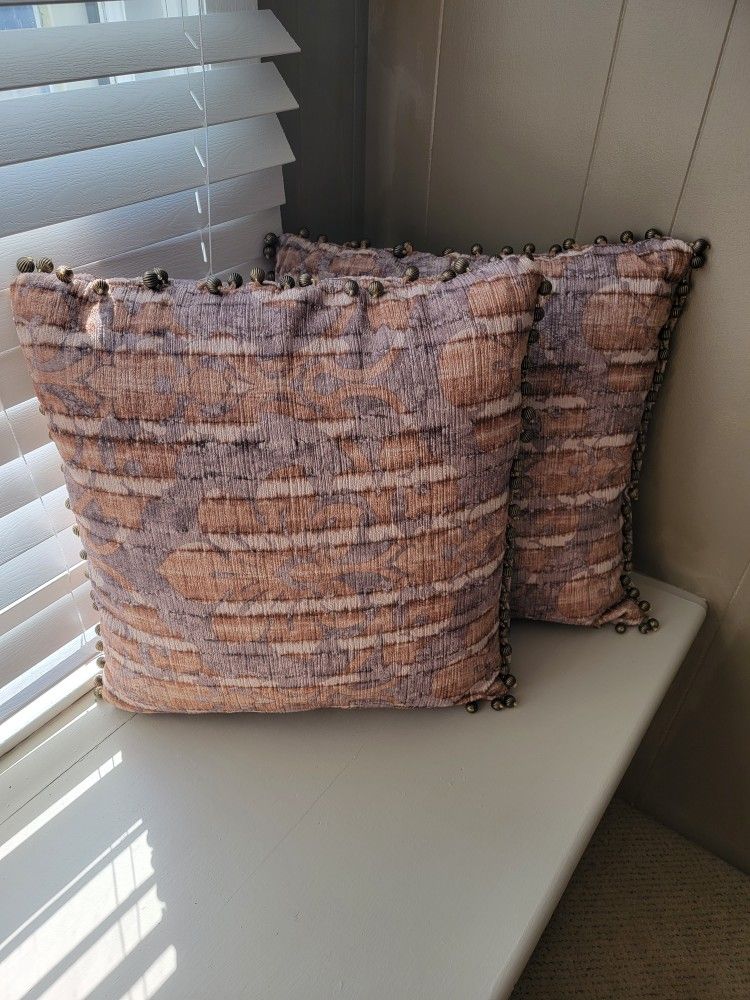 Throw Pillows w Bead Trim