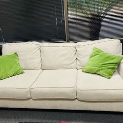 Beautiful Beige 3-Seat Sofa — Great Condition