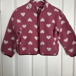 Girls Large 10-12 heart jacket zip Pockets up old navy