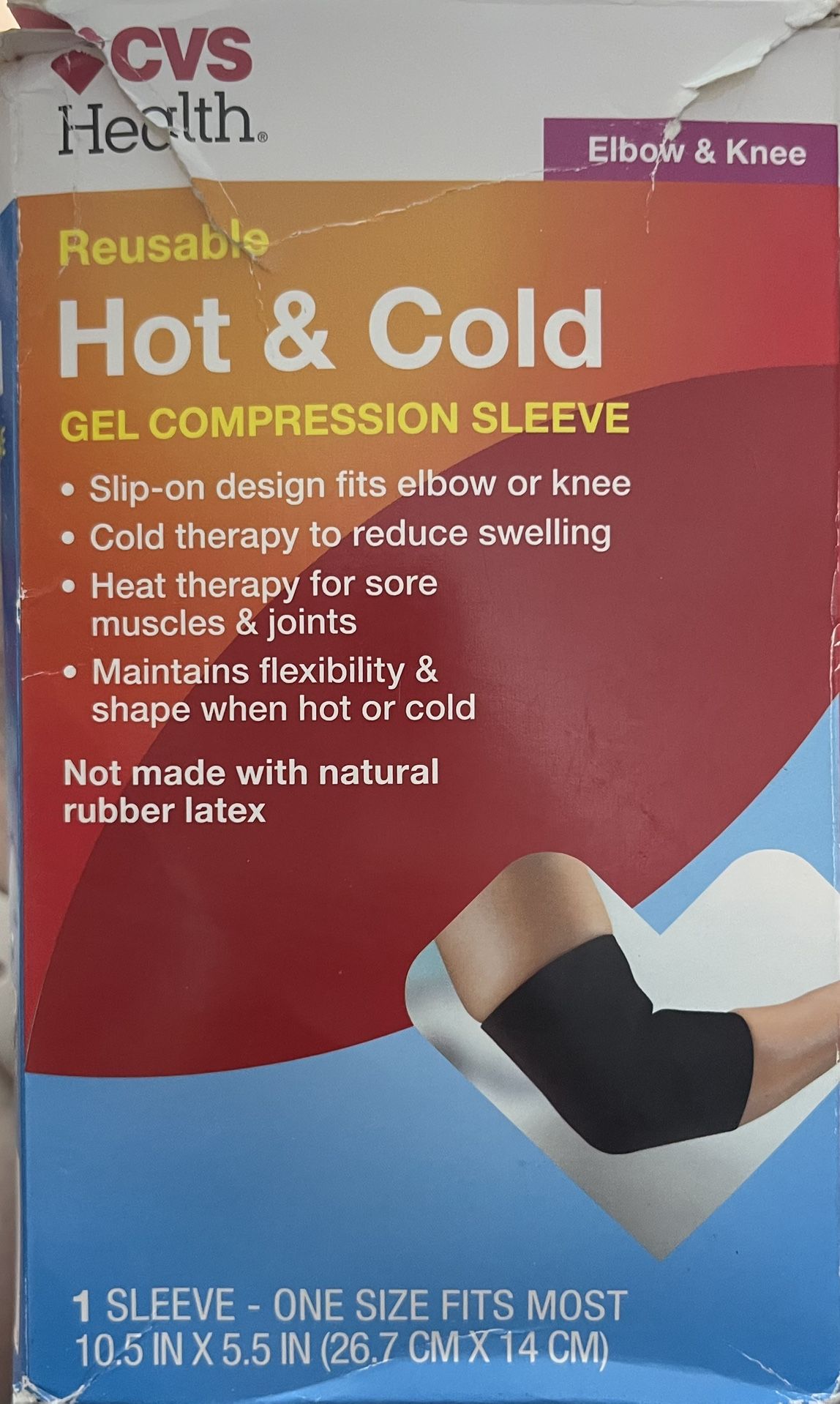Reusable Hot & Cold Gel Compression Sleeve, Elbow & Knee