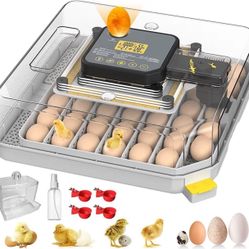 Egg Incubator with Automatic Egg Turning and Humidity Control Black-48 Eggs