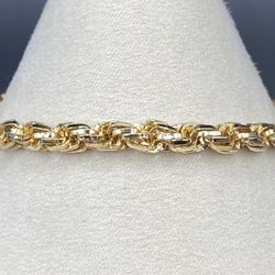 14k. 5.2MM rope Chain Bracelet 