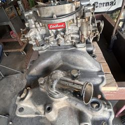 Edelbrock Performer Intake and Edlebrock Carb (for parts)