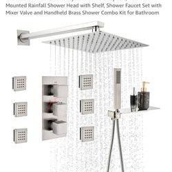 Thermostatic Rain Shower System with 6 Body Jets