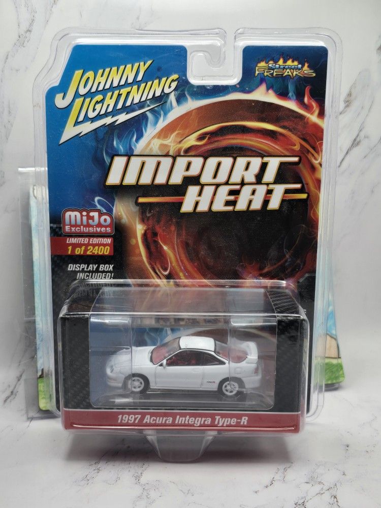 1/64 JOHNNY LIGHTNING IMPORT HEAT 1997 ACURA INTEGRA TYPE-R WHITE MIJO EXCLUSIVE