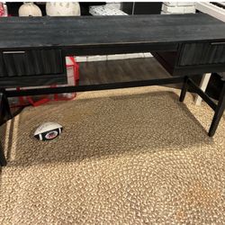 Black Desk- Small Chip On Right Drawer 