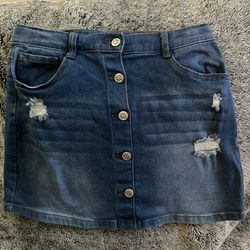 Girl jean mini skirt