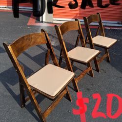Used Fruitwood Folding Chairs For Sale