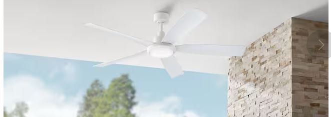 Amaia 56 in. Indoor/Outdoor DC Motor Matte White Ceiling Fan with Adjustable White LED and Remote 