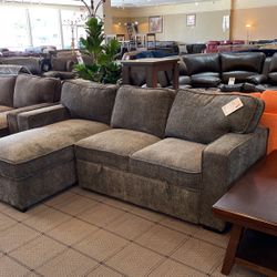 Grey Or Brown Sectional Pull Out w/ Storage 