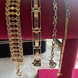 14K & 10K Solid Gold Bracelets – Fine Real Jewelry, Various Styles, USA Seller