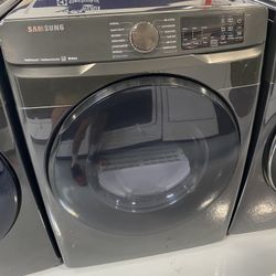 Samsung Black Stainless Steel 7.5 Cu. Ft. Smart Electric Dryer With Steam Sanitize+