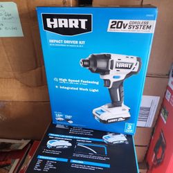 HART 20-Volt Cordless Impact Driver Kit, (1) 1.5Ah Lithium-Ion Battery, Gen 2