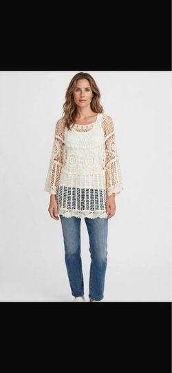White  Crochet Lace Tunic Top
