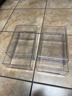 Clear Plastic Storage Bins Set of 2