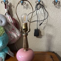 Vintage set of lamps with brass and porcelain