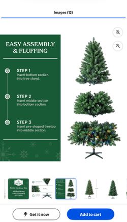 7.5' Pre-Lit Kennedy Fir Green Artificial Christmas Tree with Color-Changing LED Lights and Quick Set, by Holiday Time