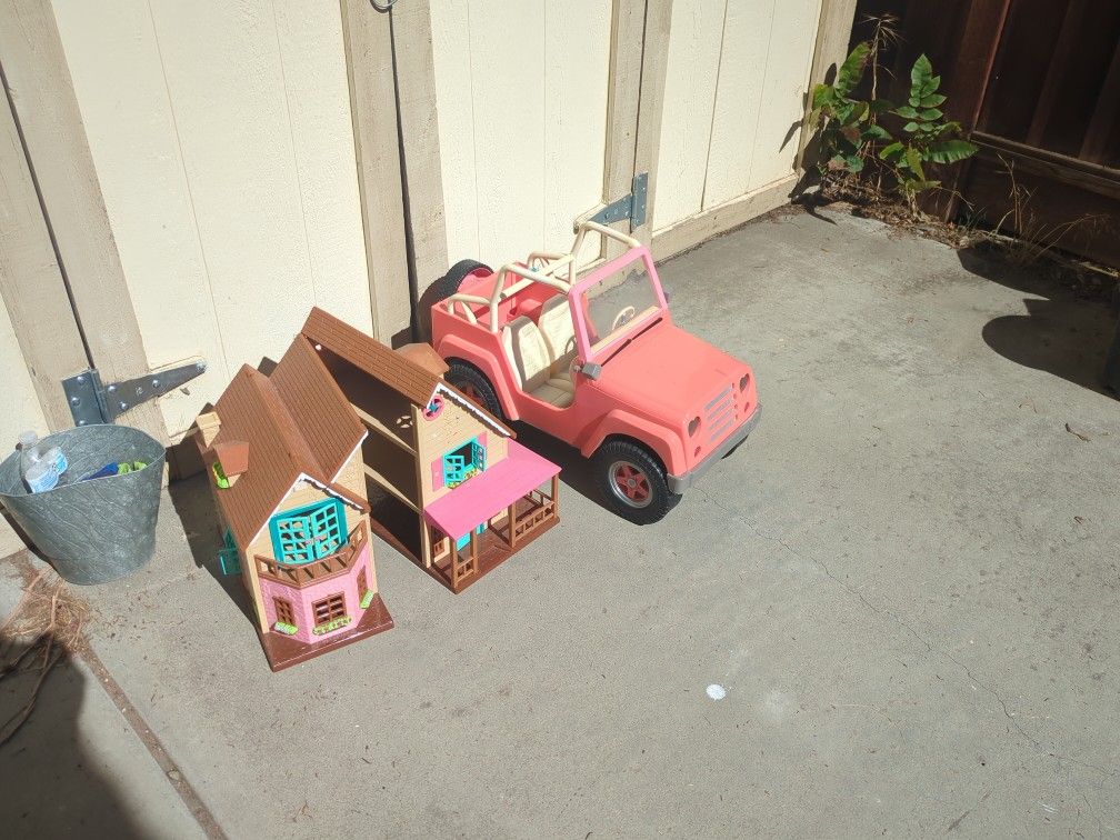 Kids Doll House And Toy Jeep