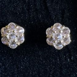Lab Grown Diamond Honeycomb Earrings 2.25 CT 10K Yellow Gold VS F