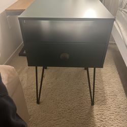 Pair of Mid-Century Style Green Nightstands - Excellent Condition