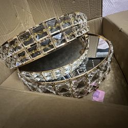 Wedding 2pc crystal cake stand GORGEOUS !! NEW