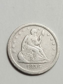1856 Silver Seated Liberty Quarter