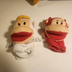 Sock Monkey Puppets Angel Devil