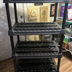 Heavy Duty Garage Shelves 4 Tier Black 56.5”x36”x24”