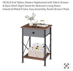 New side table with fabric drawer
