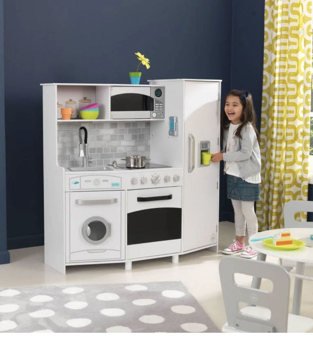 Large Play Kitchen with Lights & Sounds - White