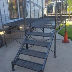 metal stairs..... 5 foot by 7 foot porch and stairs 