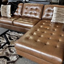 Baskove Real Leather Modern L Shaped Sectional Sofa With Chaise /P