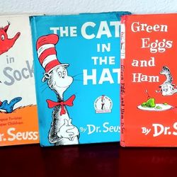 Cat In The Hat, Fox In Sox, Green Eggs And Ham 1st Editions With Dust Jackets In Excellent Condition!