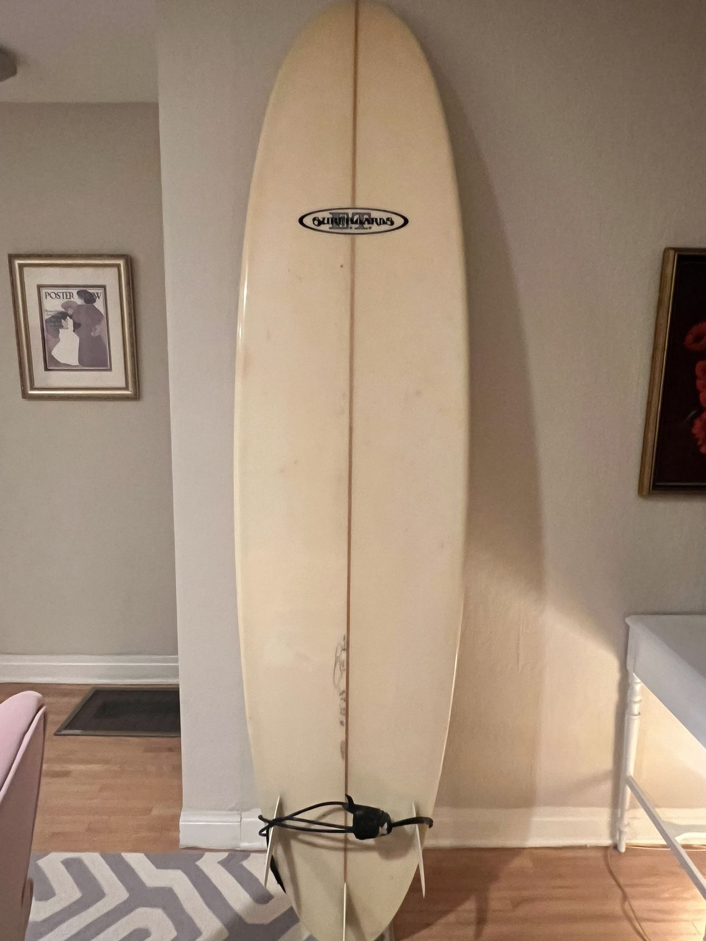 8' Surfboard. E.T. Surfboards. With Shaper, Pat Ryan signature, Tri-fin longboard.