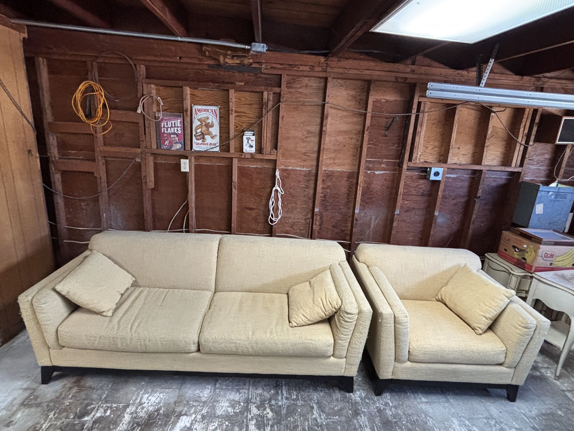 PENDING PICKUP - FREE Yellow Couch & Armchair