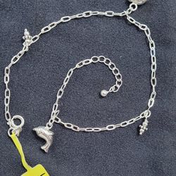 🐬 Dolphins Sterling Anklet