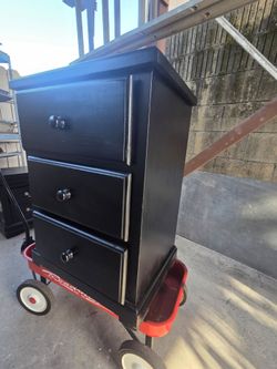 Satin Black large Nightstand – $15