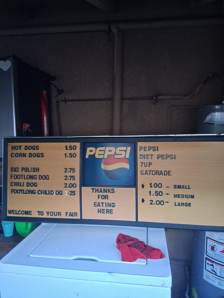 Vintage Original Pepsi Cola Menu Board