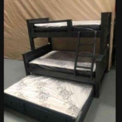 Bunk Beds  / Literas Twin Full Full Madera Sólida 100% Pinewood 